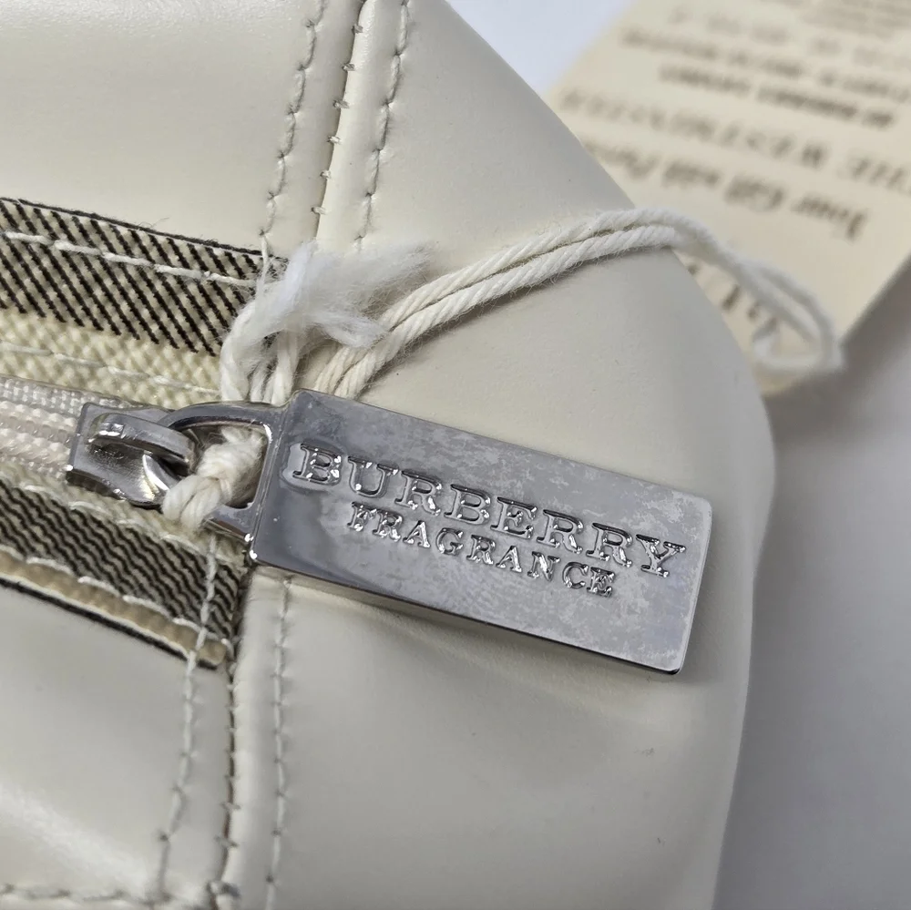 NWT BURBERRY FRAGRANCE TRAVEL POUCH CREAM NOVA CHECK PLAID COSMETIC MAKEUP CASE - Picture 8 of 14